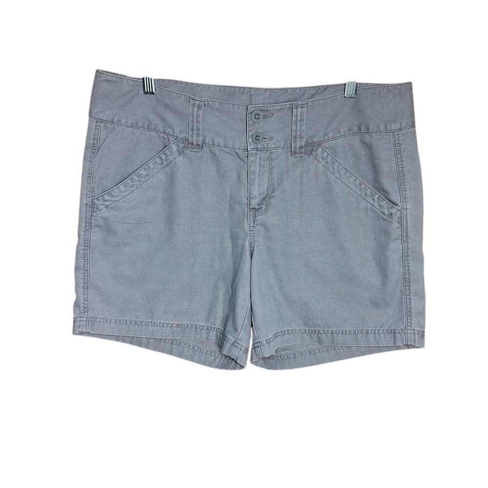 The North Face women's Lotus grey canvas hiking shorts size 14 mid-rise granola